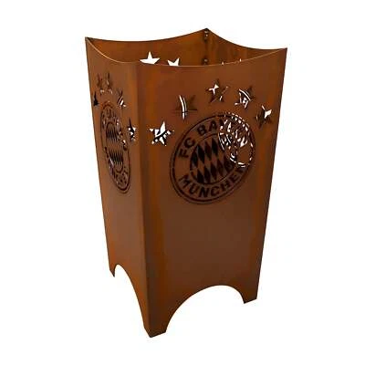 FERRUM ART DESIGN FC Bayern Feuerkorb mit Logo und 5 Sterne Edelrost Design