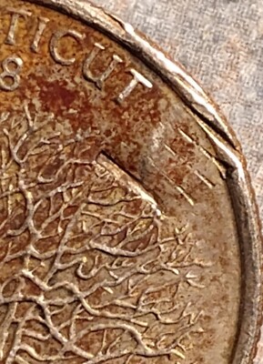 1999 D Connecticut Retained Strike Through ''Wire'' Error (See Reverse Pics)