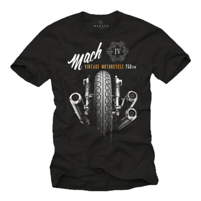 Vintage Oldtimer Motorrad Herren T-Shirt mit Mach 4 Chopper - Männer Biker Z1