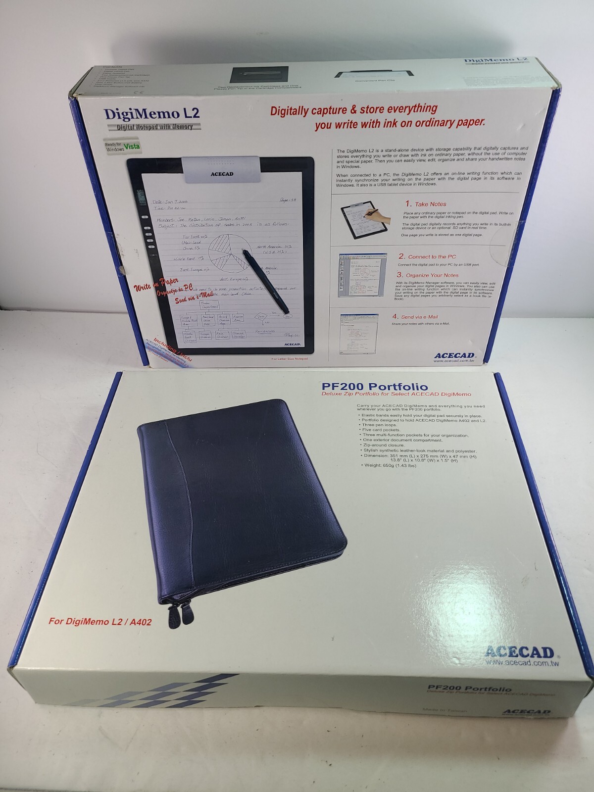 ACECAD DigiMemo L2 Letter Size Digital Notepad with 32MB Memory (A4