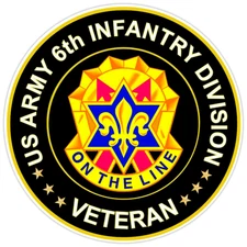 US Army 6th Infantry Division Veteran Bumper Sticker Military Vinyl Decal 5"