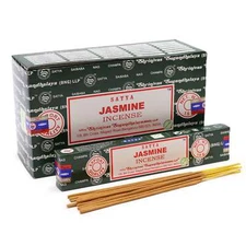 Satya Jasmine Incense Sticks Agarbatti Pack of 12X15g Each 180 Incense Sticks