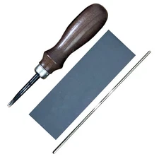 Oka Pro Edger 1mm No.2 Leather Edge Beveler & Leathercraft Tool Sharpener Set
