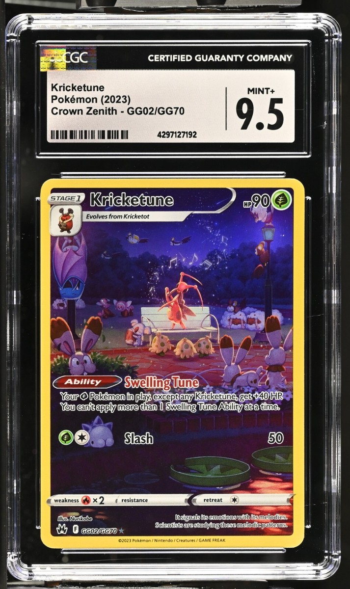 CGC Graded 9.5 Mint+ Kricketune GG02/GG70 Crown Zenith Galarian