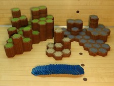 Heroscape Terrain Lot - 359 Hexes - Grass Rock Sand SPARKLY Water - Battlefield