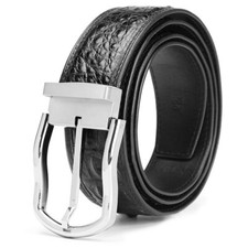 No Jointed - Luxury Genuine Croco Skin Leather Belt Men's W 1.5 inch