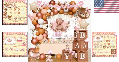 Adorable Pink Bear Baby Shower Decorations Kit - Easy Setup and Joyful Vibe - Picture 2 of 8