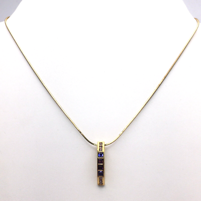 Collier Pendentif Lia Sophia - Perles Bleues Pave - Forme Cercles Concentriques - Occasion