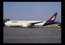 Aviation Airplane Airline postcard Malev Boeing 767-375 HA-LHC Zurich JJ 201