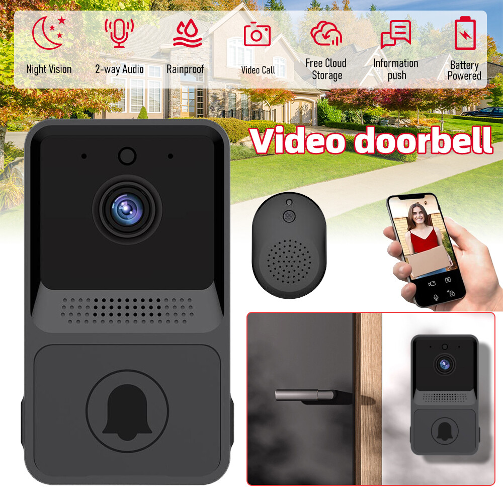 Smart WiFi Doorbell Camera with Intercom and Chime for Home Security-image