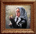 Print on Canvas of Oil Painting Arseni ~ CHRISTMAS 8" X 8" NO FRAME Art USA