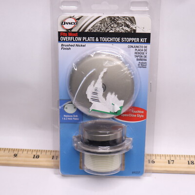 Danco Bath Drain Kit Stopper Set Brushed Nickel Fit 2 Or 1 Hole Plates 89237A