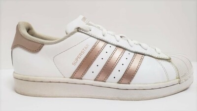 Adidas Originals Superstar Women's White Rose Gold Stripes