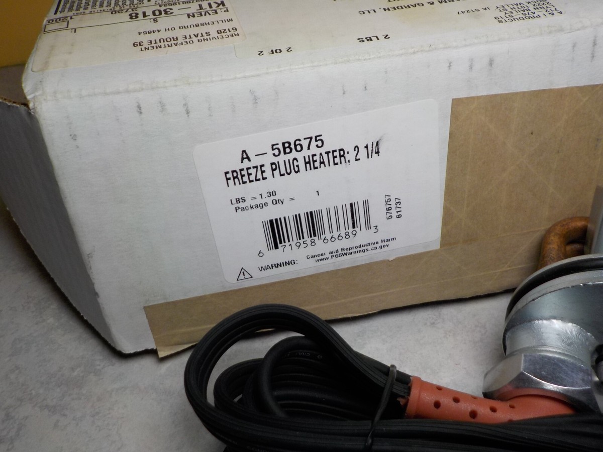 ENGINE FREEZE PLUG HEATER 2 1/4 30107 / 5B675 750 WATT 120 VOLT CUMMINS  DIESEL | eBay