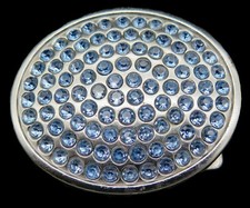 Small Bling Blue Rhinestones Belt Buckle