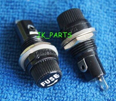 20pcs Chassis Panel Mount Fuse Holder Socket for 5*20 Glass Fuses 250V 10A #D7*