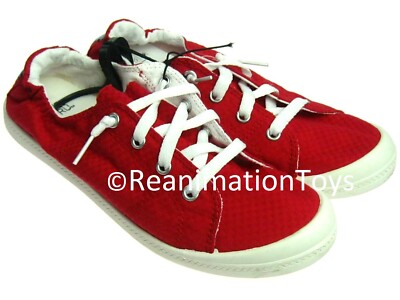 Time Tru Womens Scrunch Back Sneakers Red Slip On Shoes Memory