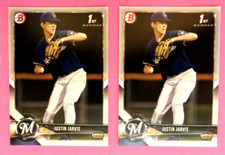 2 - 2018 Bowman Prospect 1st card, Milwaukee Brewers - JUSTIN JARVIS
