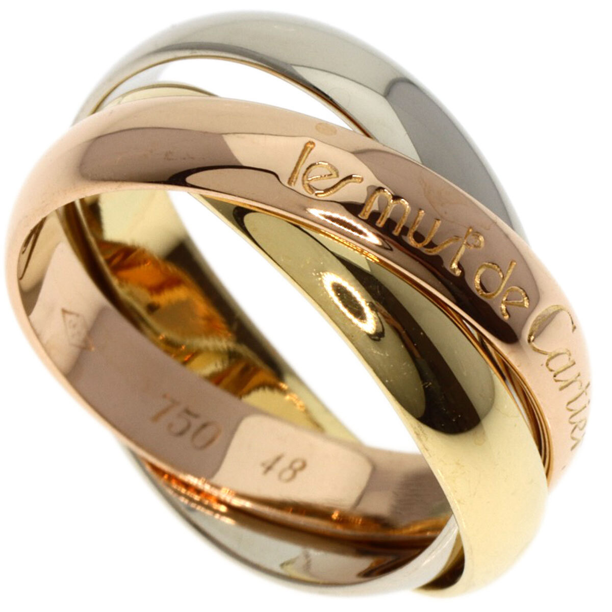CARTIER Ring Trinity #48 K18 Yellow Gold K18 White Gold | eBay
