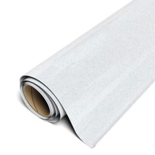 12 x 3ft White Siser Glitter Heat Transfer Vinyl for Crafters and DIY Projects