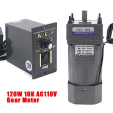 120W 110V 1:10 Gear Motor Reversible Electric Motor Speed Controller 1:10 135RPM