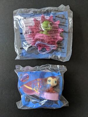 McDonalds Happy Meal 2006 LPS Littlest Pet Shop #1 Monkey & #4 Salamander New 