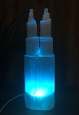 15"-18" Extra Large Selenite Lamp And Cord LED Multi Color Selenite Lamp Tower