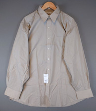NWT VINTAGE Pierre Cardin Biege Long Sleeve Dress Shirt Cotton Blend 18 34/35