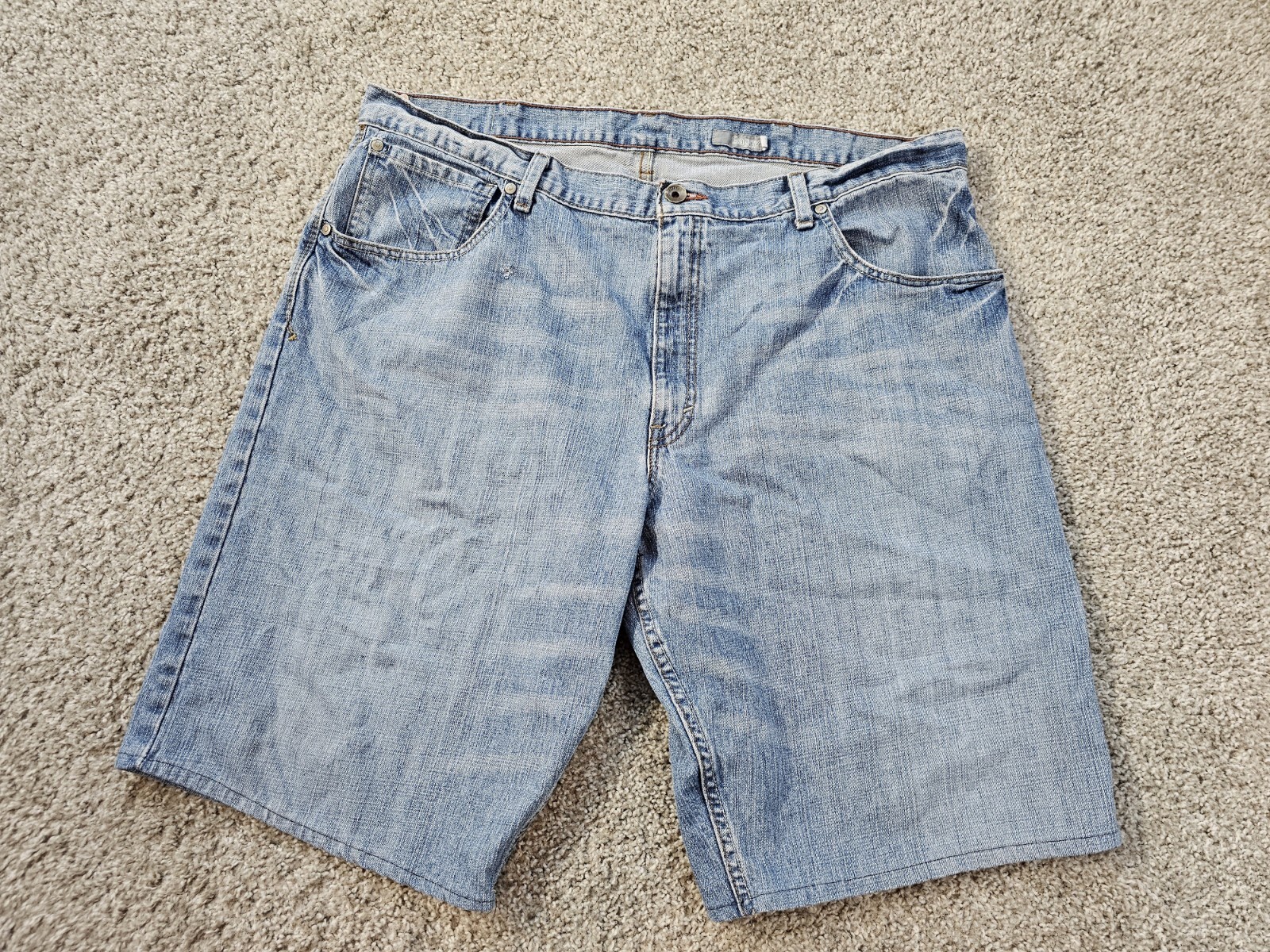 Levi Silver Tag Jean Shorts Men Sz 42/Blue Denim/Baggy-Loose Fit/Cut Off/Vtg.