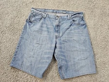 Levi Silver Tag Jean Shorts Men Sz 42/Blue Denim/Baggy-Loose Fit/Cut Off/Vtg.