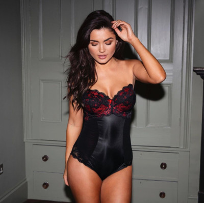 Pour Moi Amour Strapless Lightly Padded Underwired Body 1512 Black/Scarlet