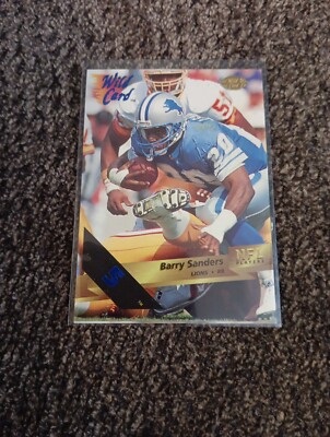 barry sanders rare cards 1993 Wild Card 5 Stripe Barry Sanders RARE Hard Card To Find