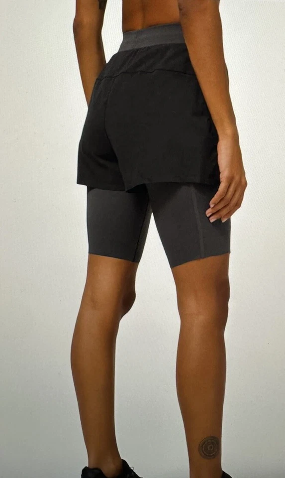 Lululemon LAB Alacer Shorts Black Grey Can 10 Aus 14 - image 2 of 4