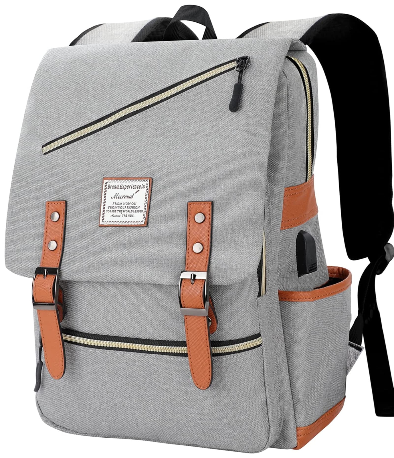 Vintage College Laptop Backpack with USB Charging Port Spacious and Stylish
