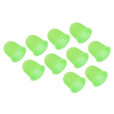 10 x Rubber Finger Tips Thumb Fingertip Protector Thimble Green Big Size