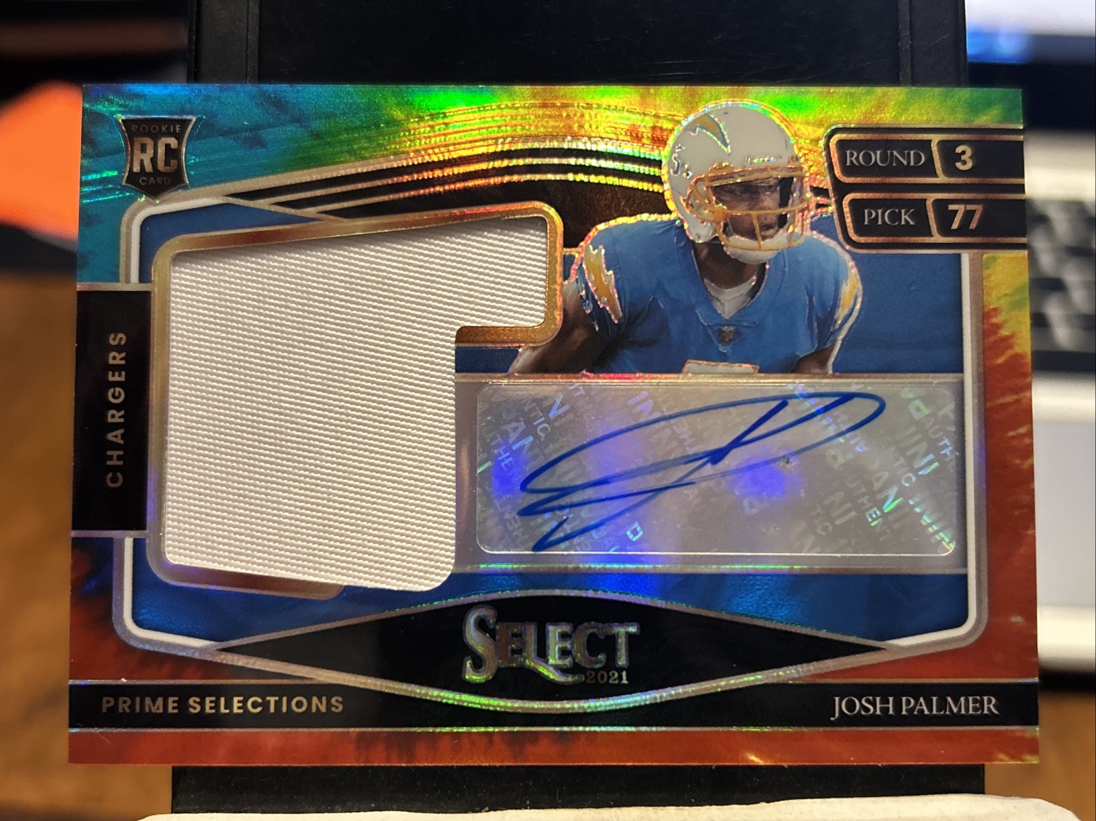 Josh Palmer Panini Select Prime Selections Signatures #PSJPA Tie-Dye Prizm