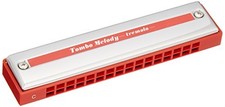 TOMBO 16-Hole Tremolo Harmonica Red Plastic Body Compact Octave Tuning New