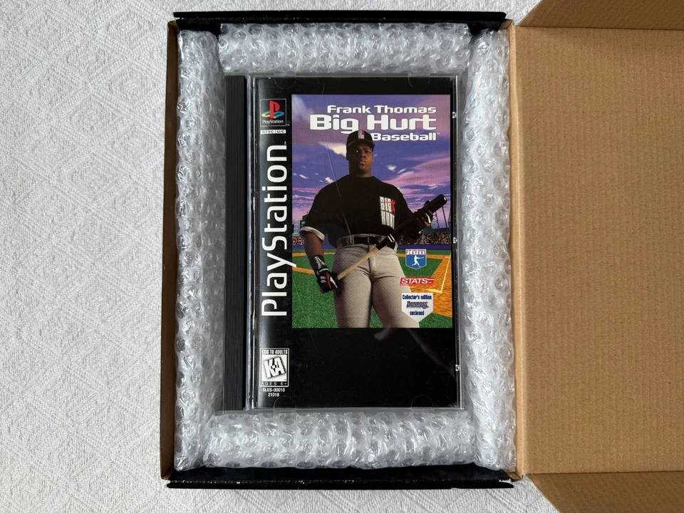Frank Thomas Big Hurt Baseball PS1 Long Box - NTSC-U/C USA VGC CIB Trading Card - Image 2 of 4