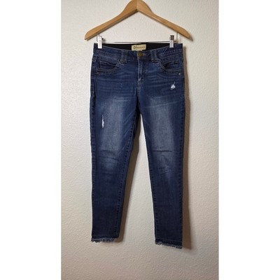Democracy Ab Technology Skinny Jeans Raw Hem Stretch Denim Clean Girl Size 4