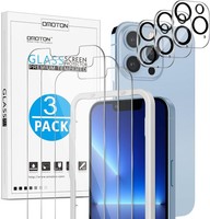 Omoton 3+3 StüCk Panzer Schutz Glas Iphone 13 Pro Rahmen Kamera Schutzfolie