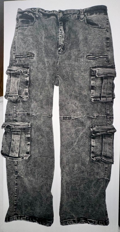 Fashion Nova Rave Skater Acid Wash Pocket Jeans Women's 16 (36-37W) Classic