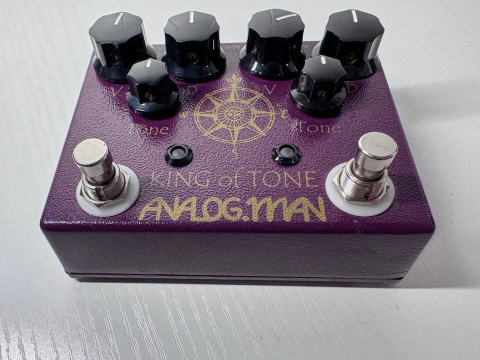 Analogman King of Tone V4 High Gain Red Side Overdrive Guitar Pedal - Image 2 of 4