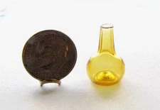 Dollhouse Onion Bottle Amber glassware 3/4" H. tiny glass Bright Delights