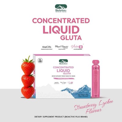 BioActive Liquid Double Gluta Drink Strawberry  Glow Skin Whitening Bright X 3
