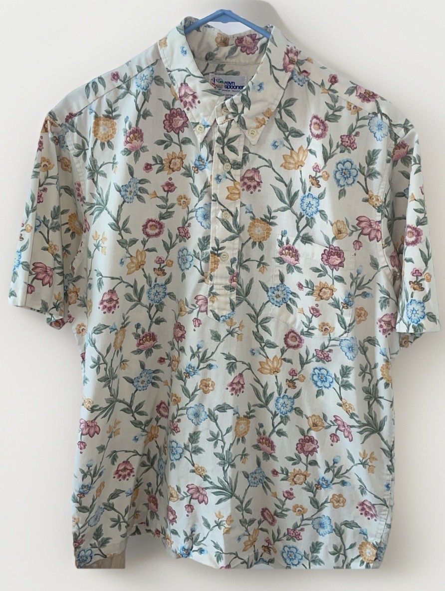 Reyn Spooner Large Partial Button Up Floral Classic Hawaiian Shirt See Photos