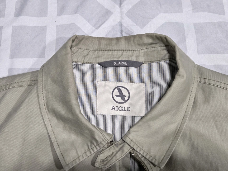 Chaqueta XL Aigle Hombre Cremallera Completa Caqui Beige Foto 2 de 4