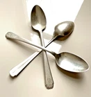 Wallace Sterling Silver Deco Dessert Spoons Set of 3 Deer Hallmark Estate 78.5g