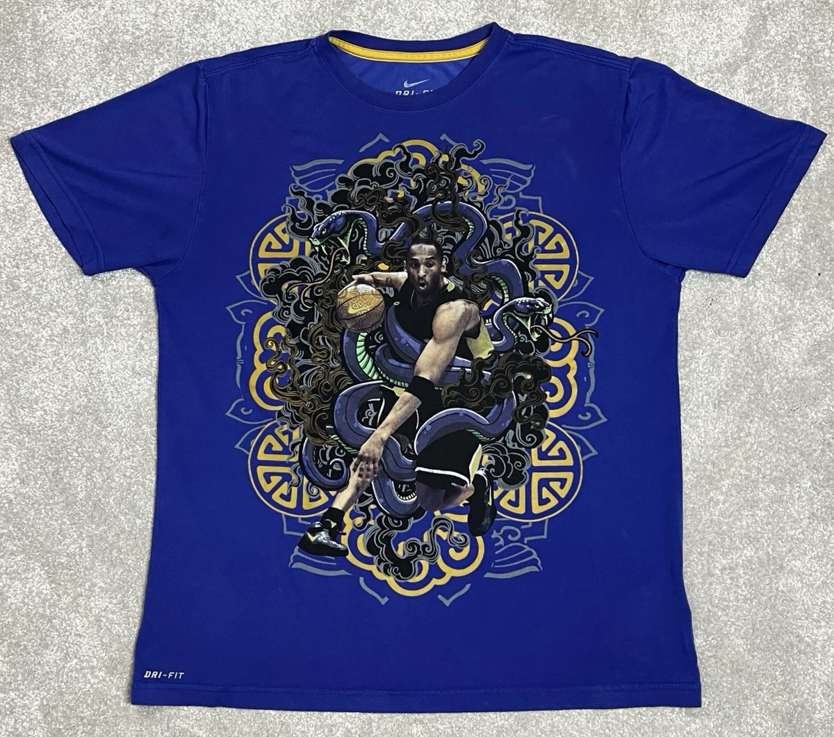 Nike Kobe Bryant Mamba Dragon Gold and Blue Tshirt (411995-489
