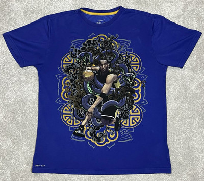 Nike Kobe Bryant Mamba Dragon Gold and Blue Tshirt (411995-489 - Main Image