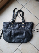 schwarze Ledertasche, Handtasche, Beuteltasche, Marke ADAGIO